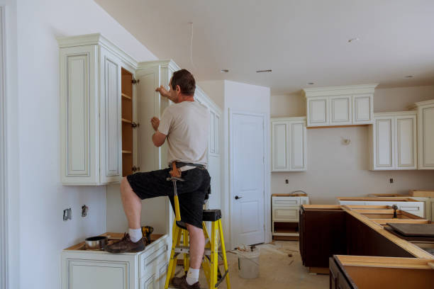 Kitchen island installation in Bethel by JMT Kitchen Cabinet